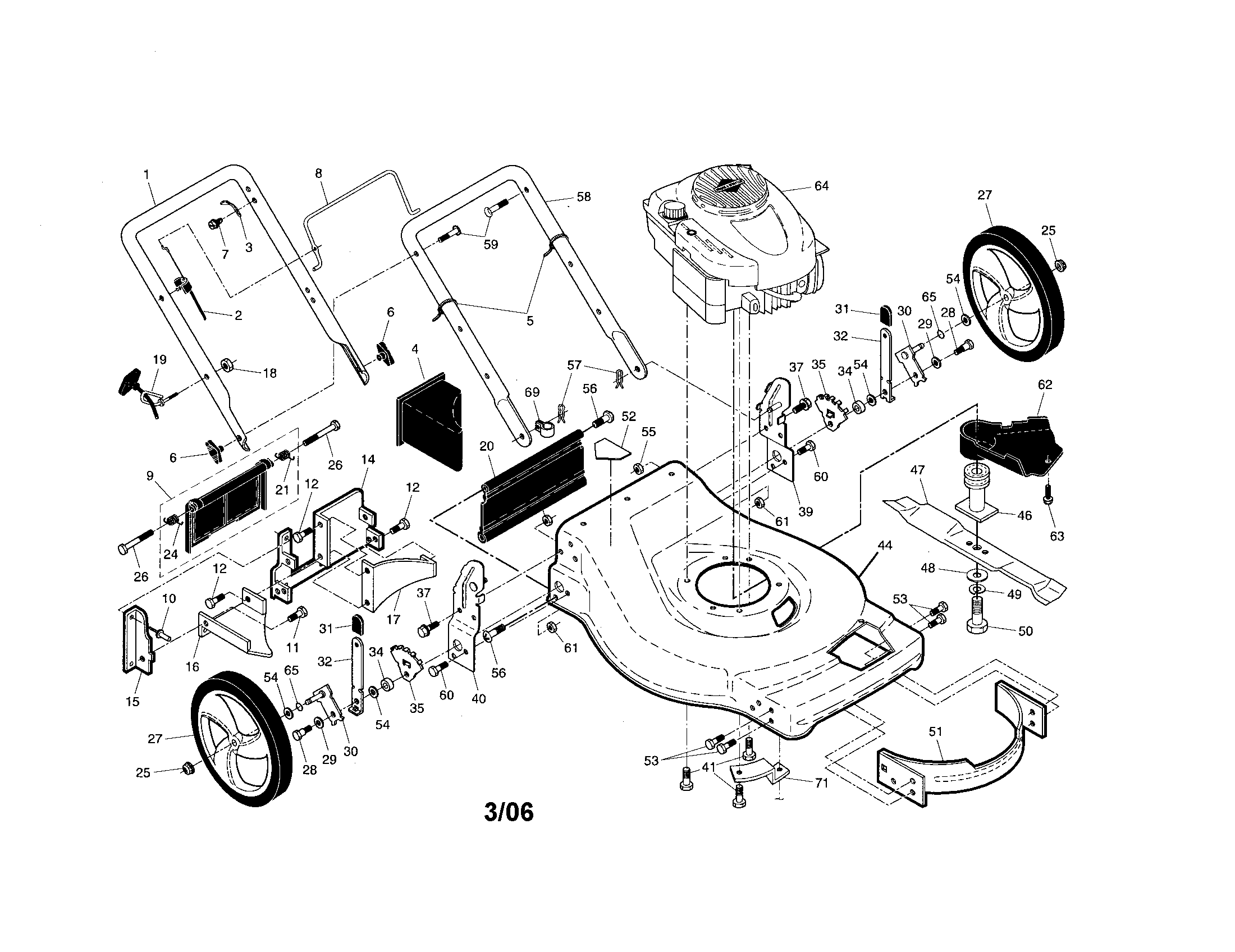 Engine/housing/handle