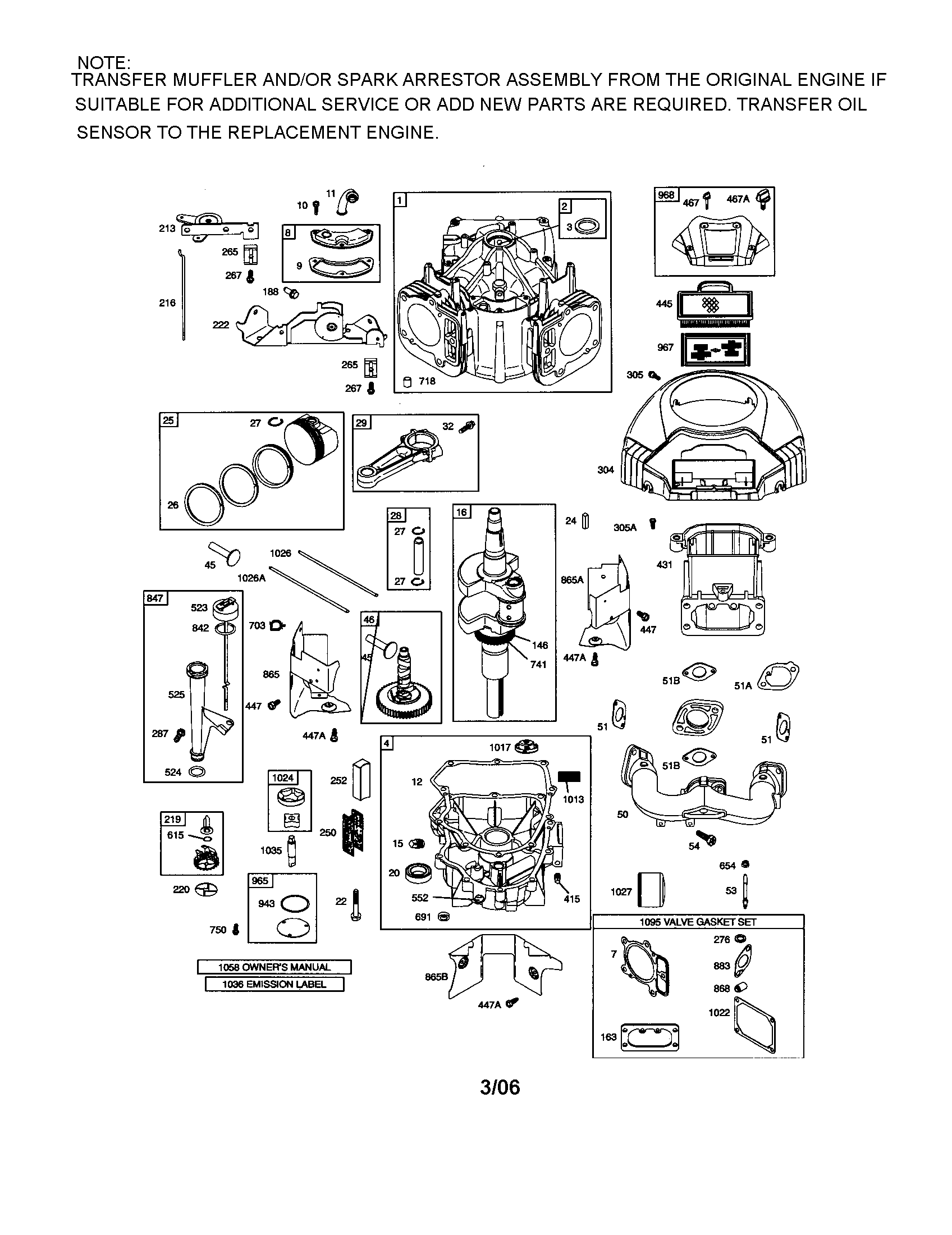 Cylinder/crankshaft/sump-engine