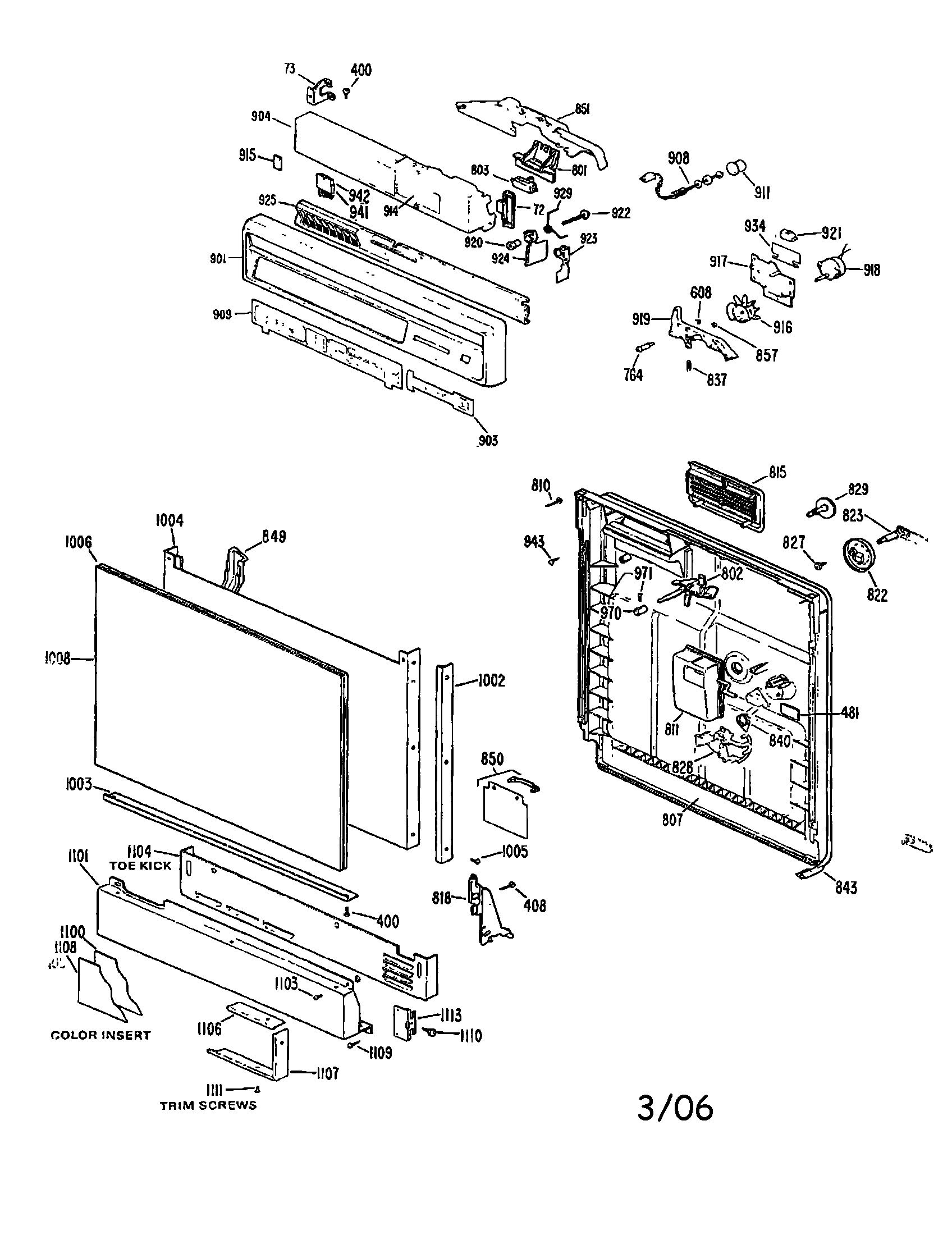 Escutcheon and door assembly