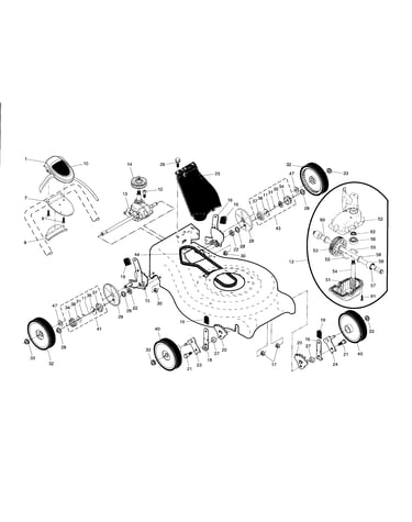 Drive control/gear case/wheels