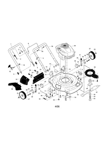 Engine/housing/wheels