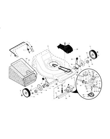 Drive control/gear case/wheels