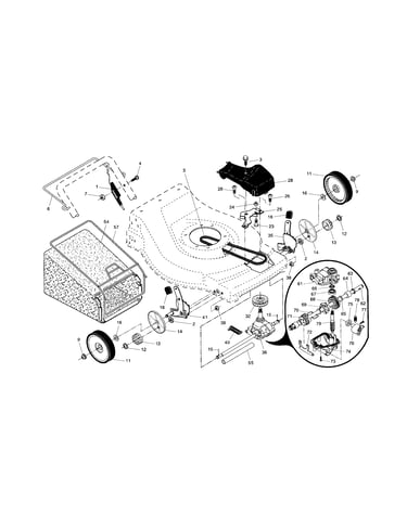 Drive control/gear case/wheels