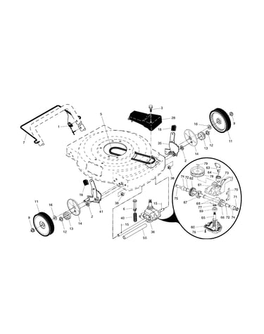 Drive control/gear case/wheels