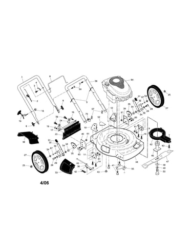 Engine/housing/wheels