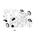 Poulan 96122001200 engine/housing/wheels diagram
