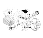Poulan 96142002100 drive control/gear case/wheels diagram