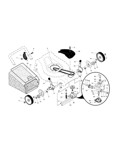 Drive control/gear case/wheels