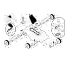 Poulan 96142002300 drive control/gear case/wheels diagram
