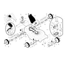 Poulan PR65Y21RKP drive control/gear case/wheels diagram