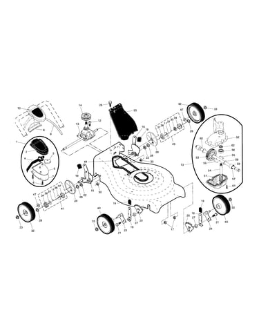 Drive control/gear case/wheels
