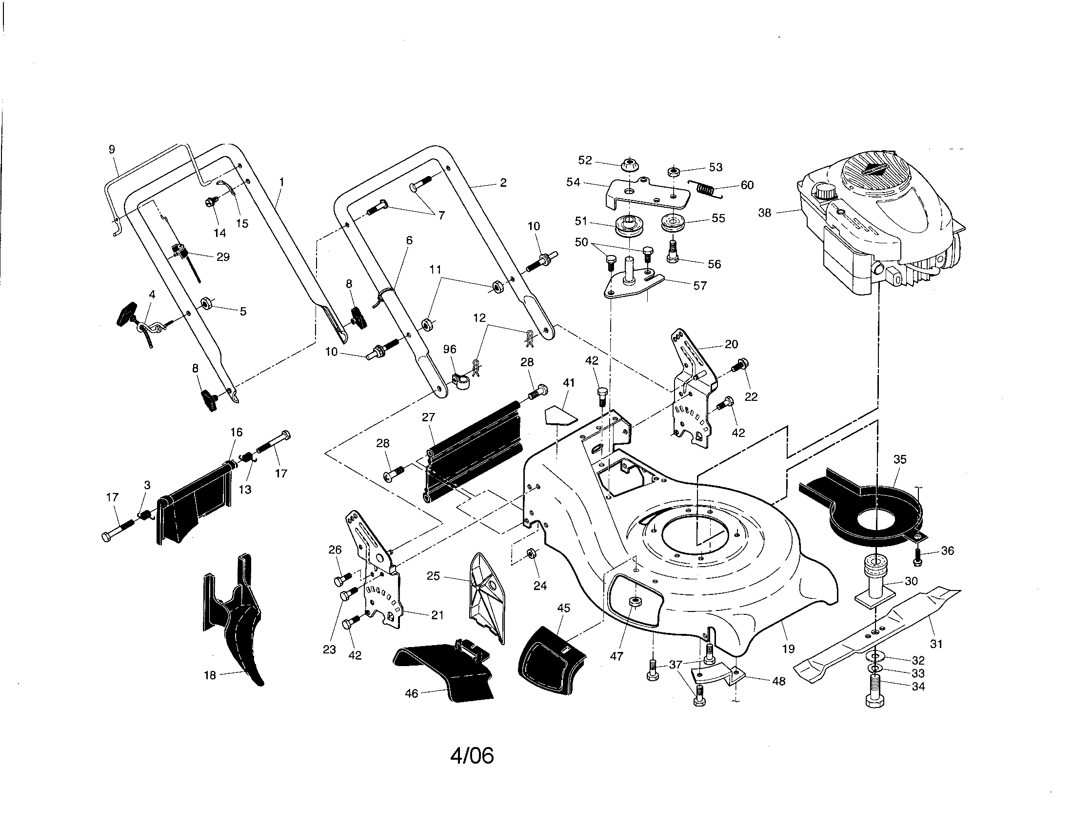 Engine/housing/handle