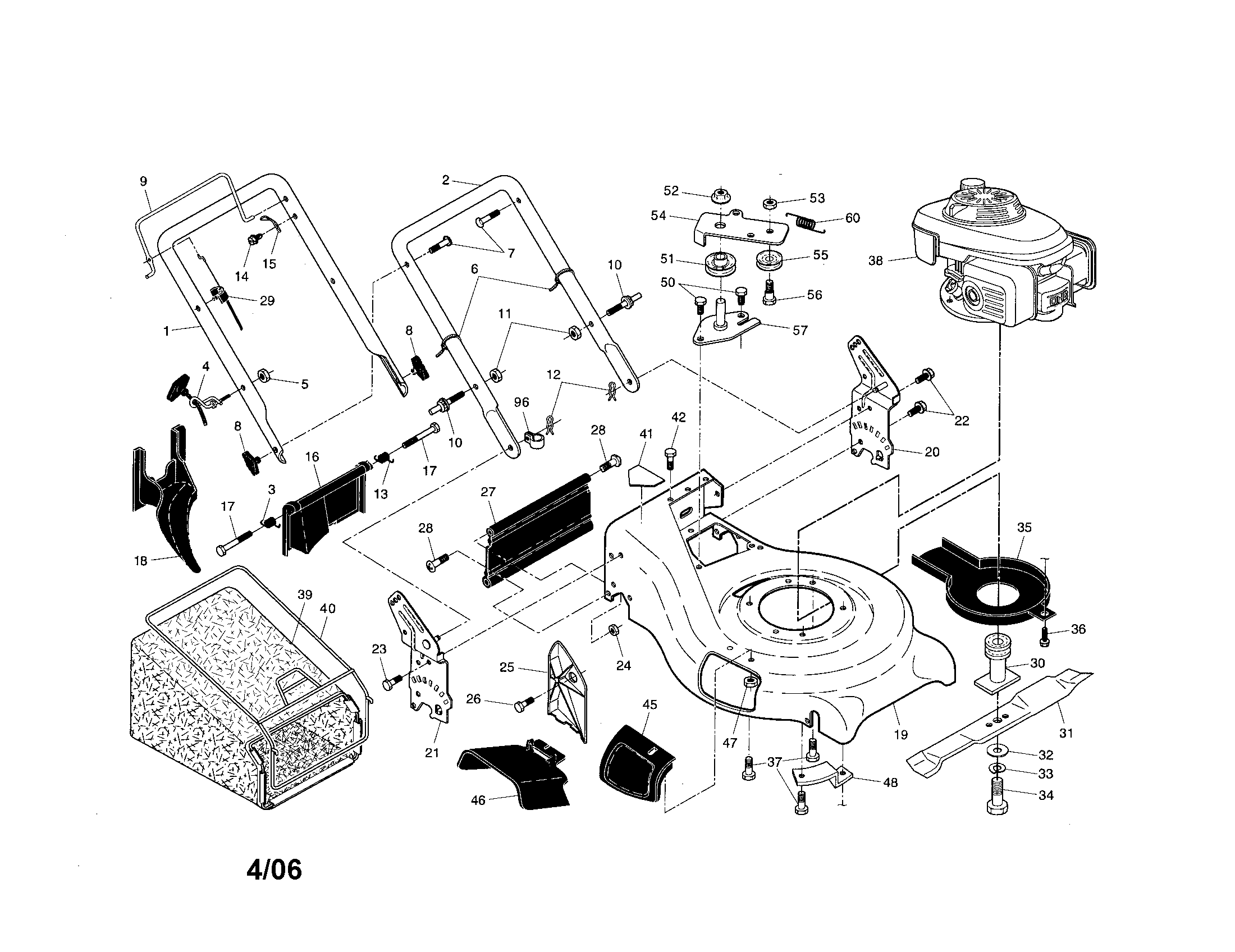 Engine/housing/handle