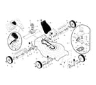 Poulan 96142003200 drive control/gear case/wheels diagram