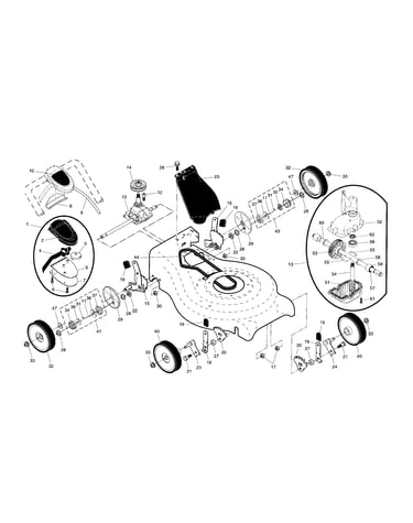 Drive control/gear case/wheels