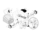 Poulan 96142002701 drive control/gear case/wheels diagram