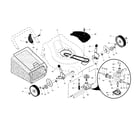 Poulan 96142003000 drive control/gear case/wheels diagram