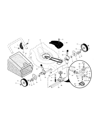 Drive control/gear case/wheels