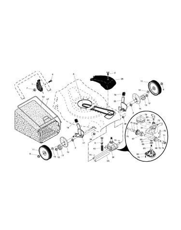 Drive control/gear case/wheels