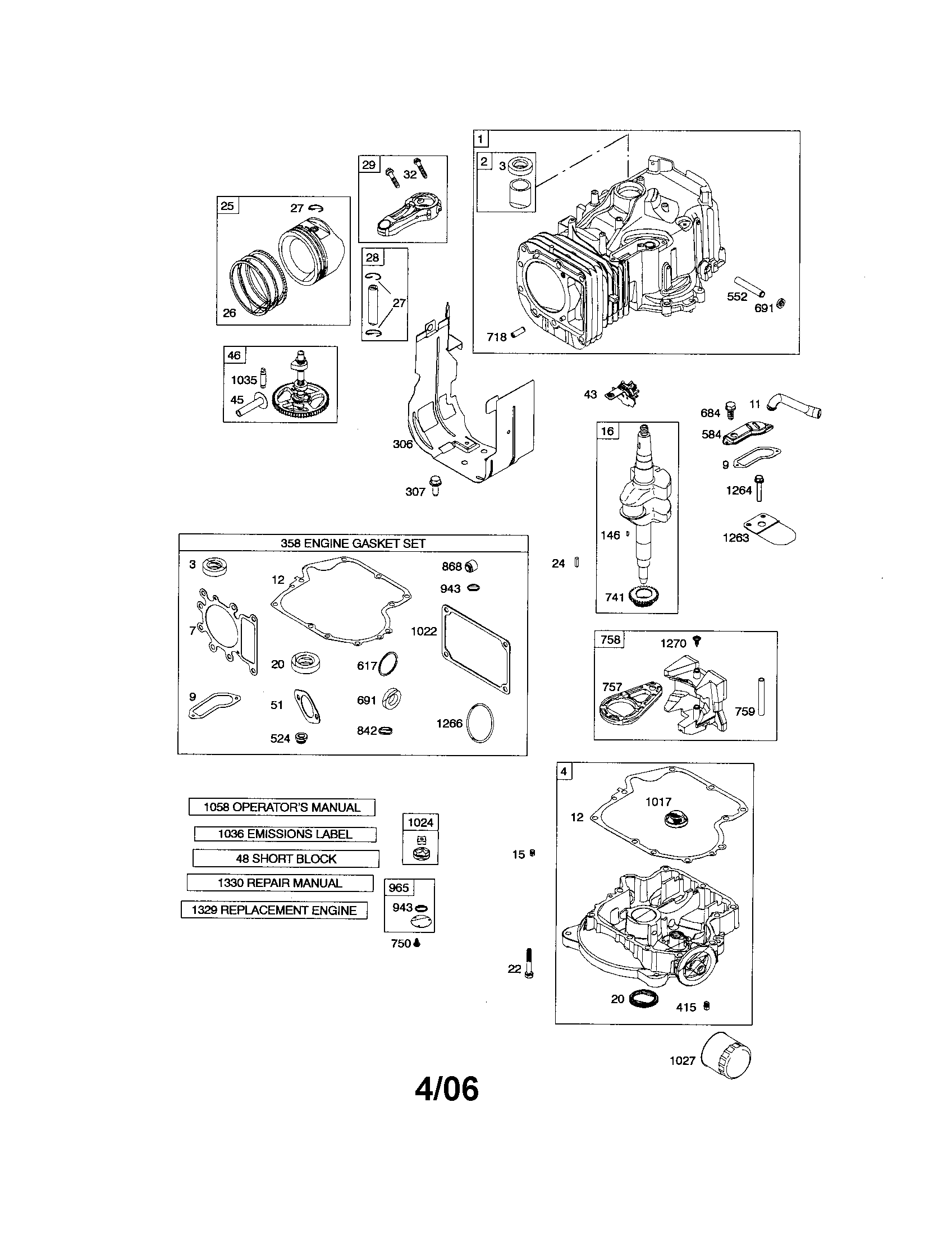 Cylinder/crankshaft/sump
