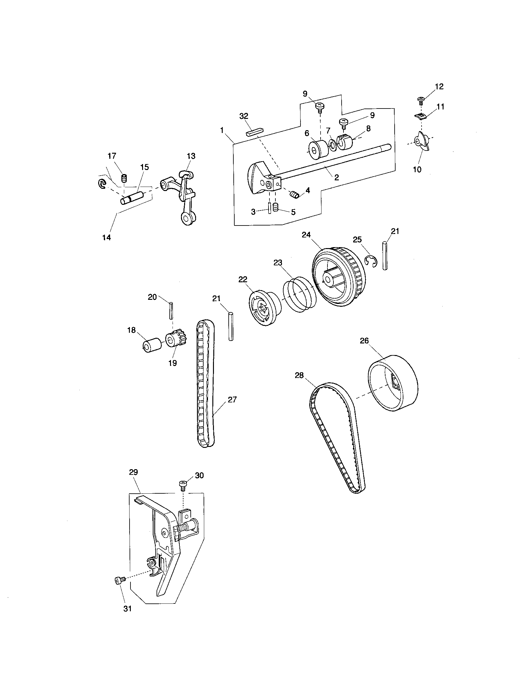 Upper shaft/thread tension