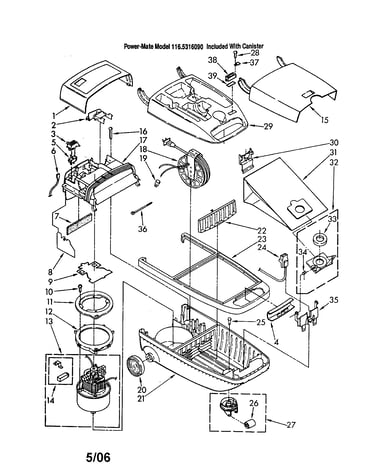 Canopy/motor/cord reel/hood