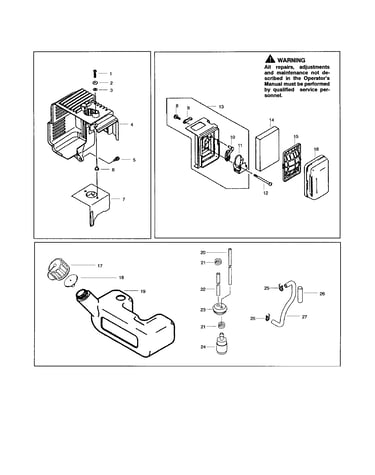 Air filter case/shroud/fuel tank