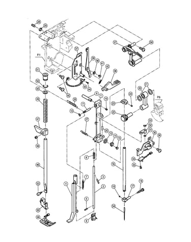 Needle bar guide/z link bracket