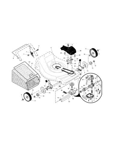 Drive control/gear case/wheels
