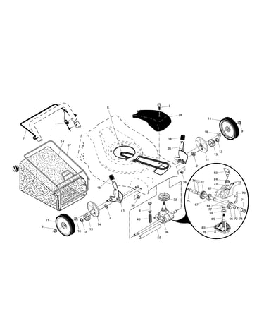 Drive control/gear case/wheels
