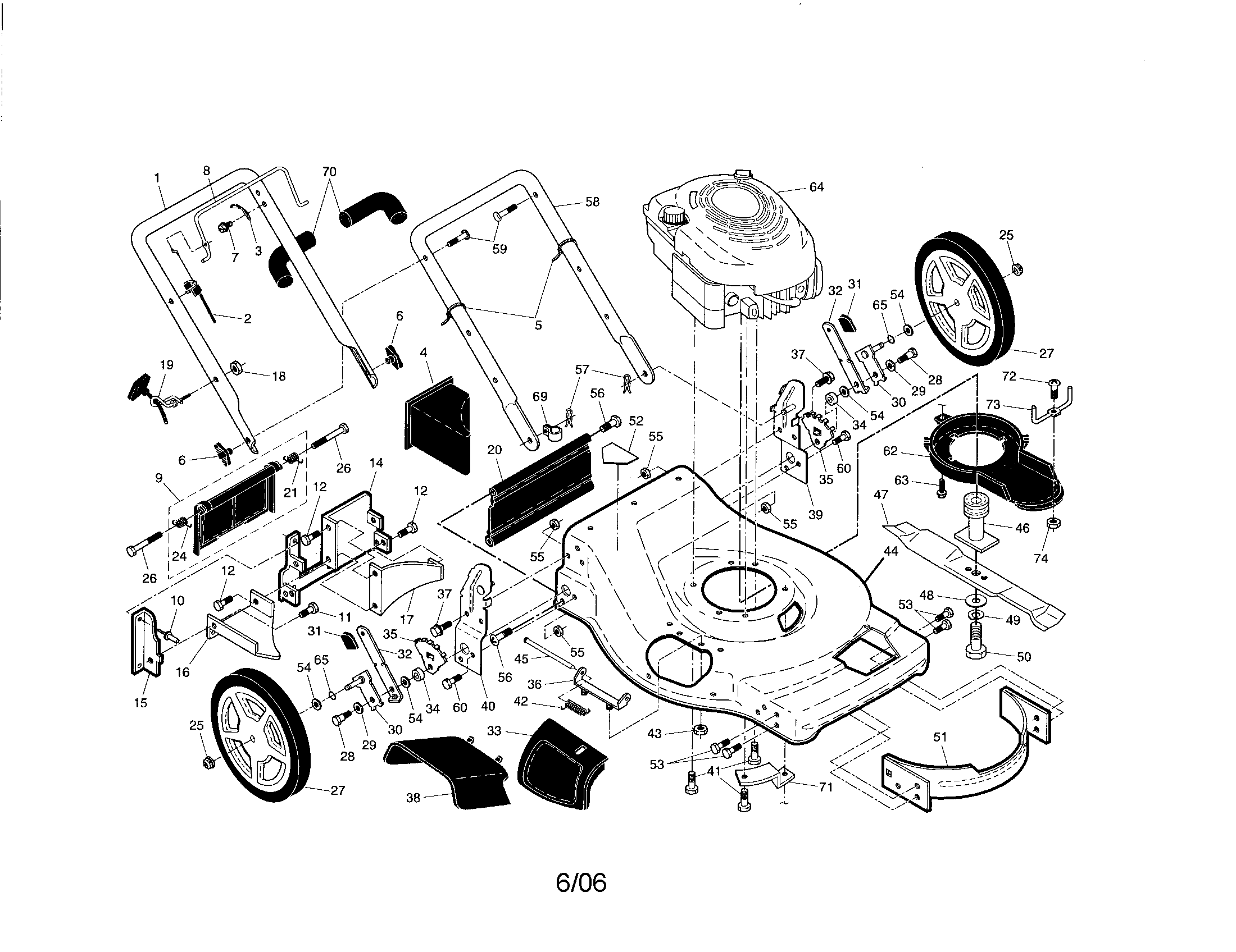 Engine/housing/handle