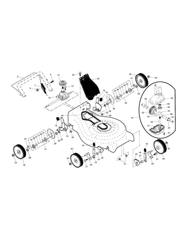 Drive control/gear shaft/wheels