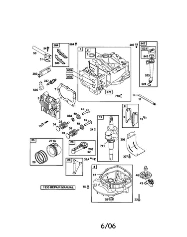 Cylinder/crankshaft/sump