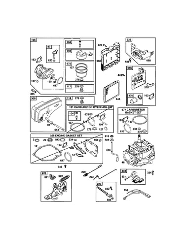 Carburetor/gasket sets/short block