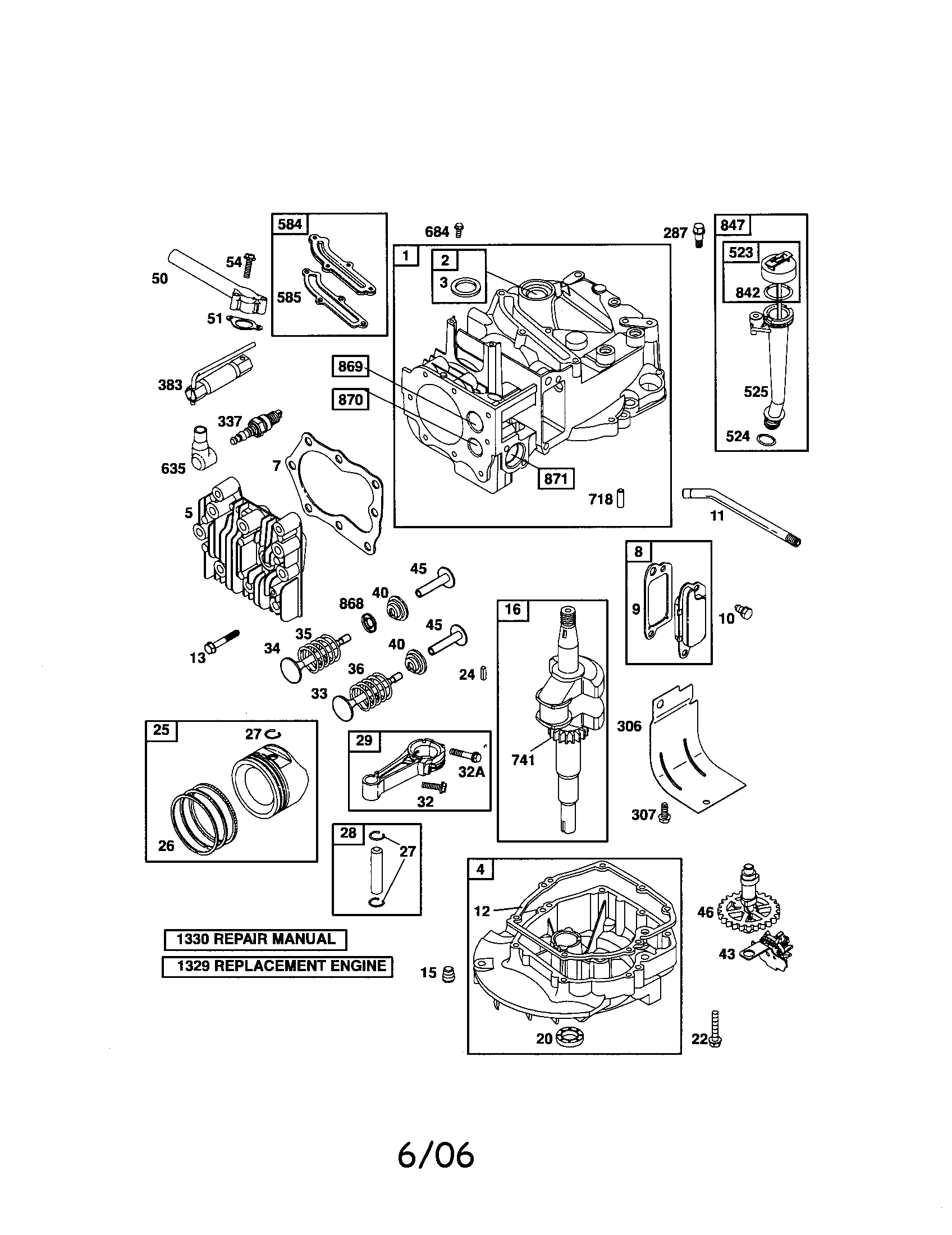 Cylinder/crankshaft/sump