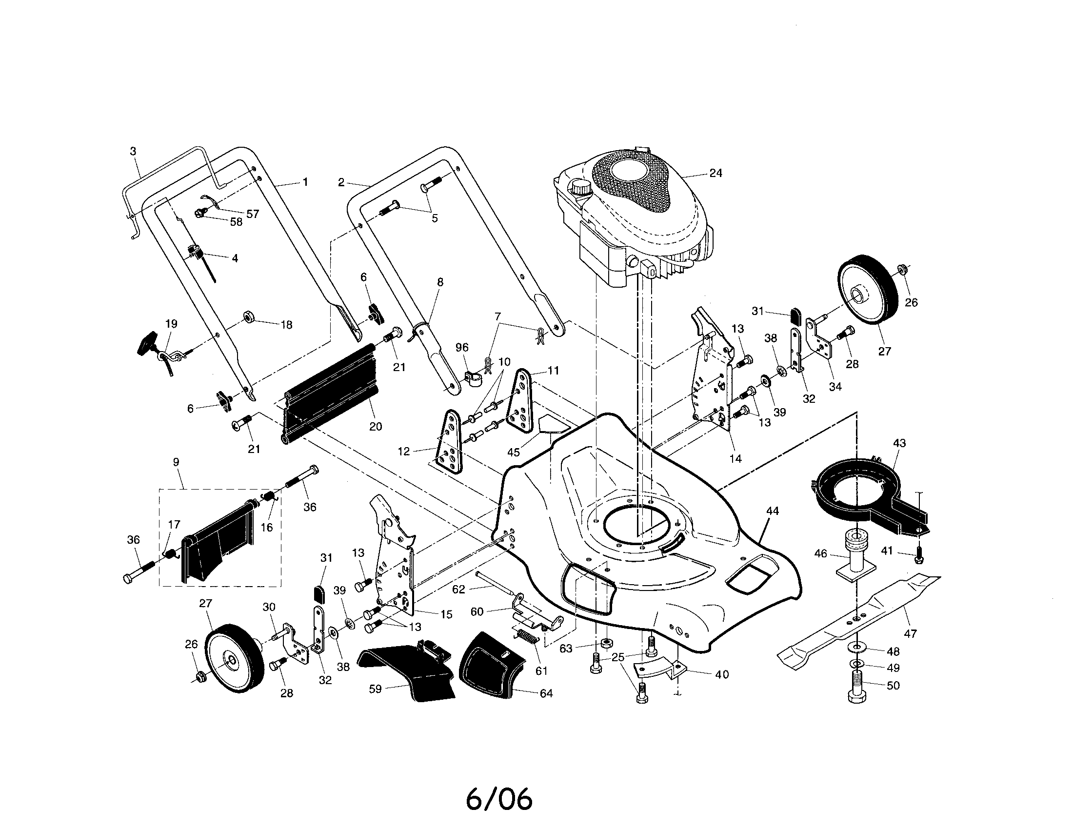 Engine/housing/handle
