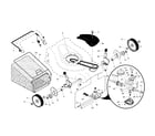 Poulan 376110 drive control/gear case/wheels diagram