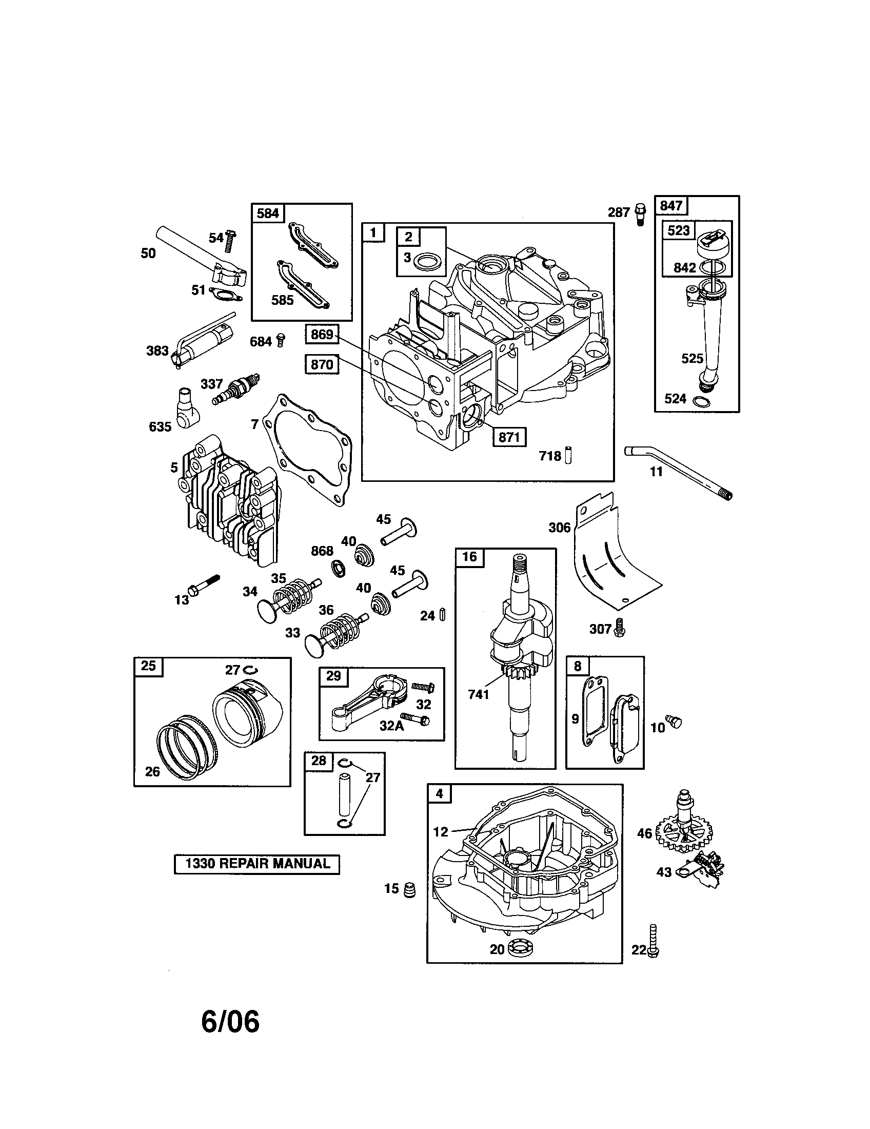 Cylinder/crankshaft/sump