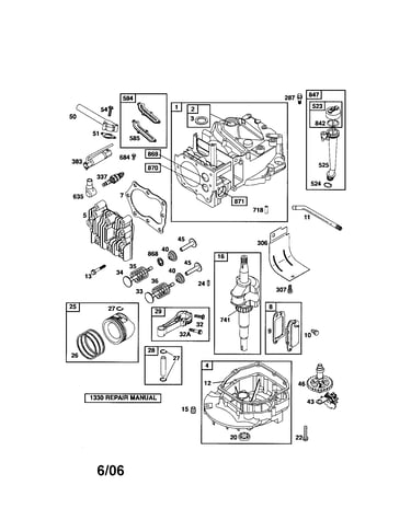 Cylinder/crankshaft/sump