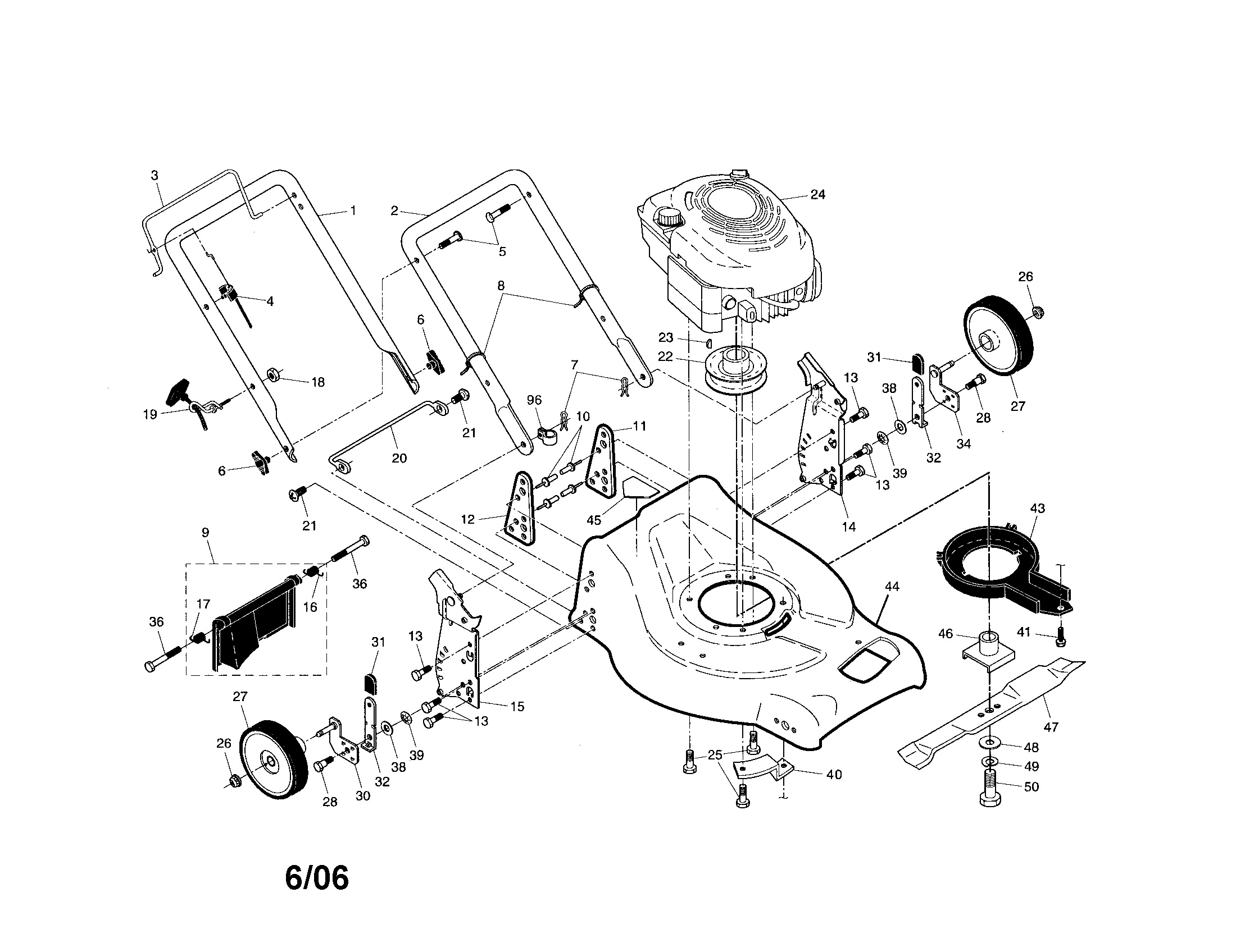 Engine/housing/handle