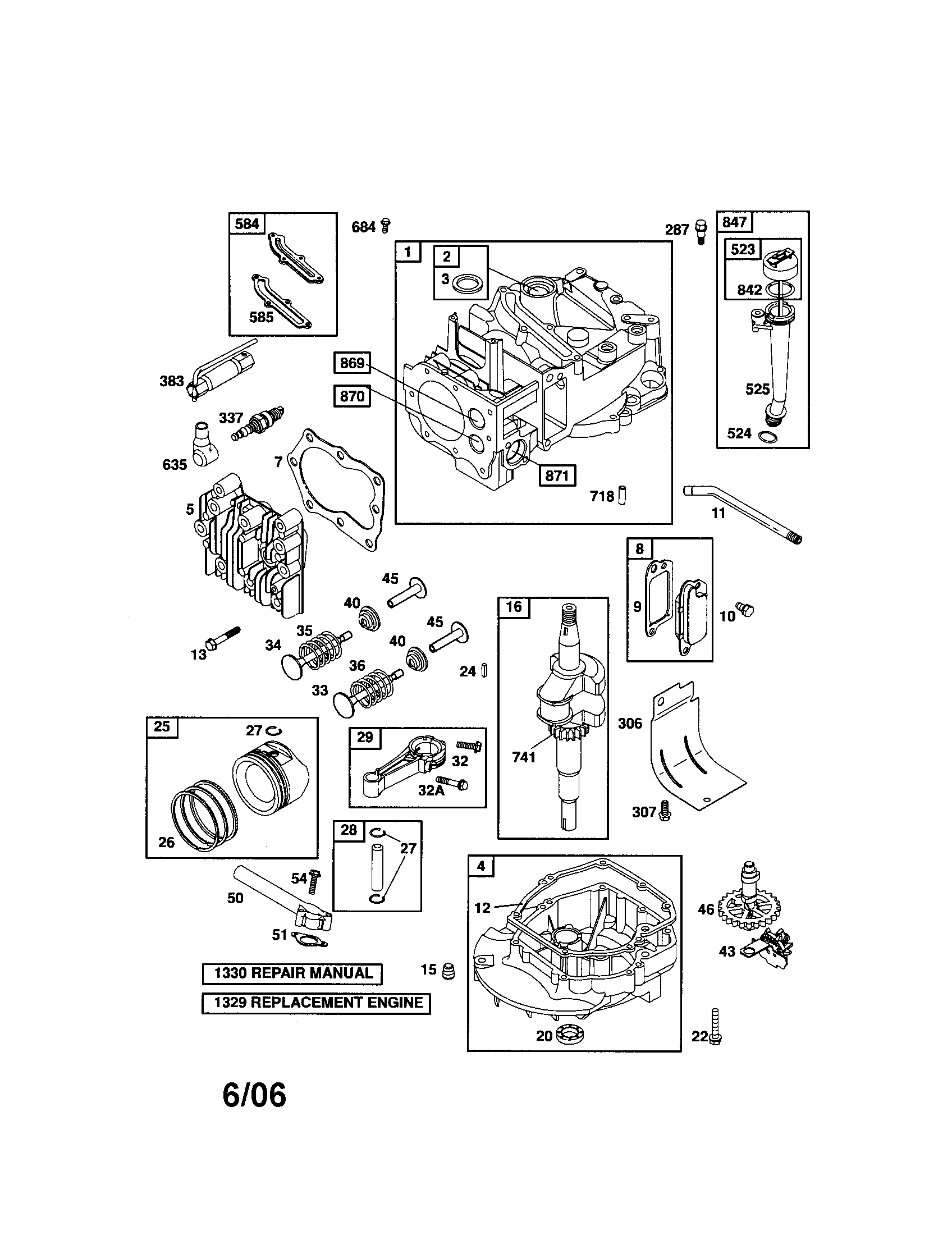 Cylinder/crankshaft/sump
