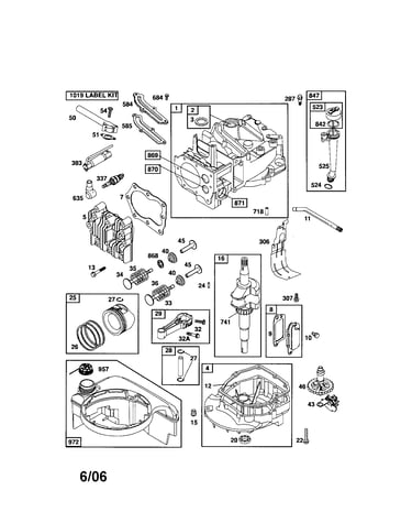 Cylinder/crankshaft/sump