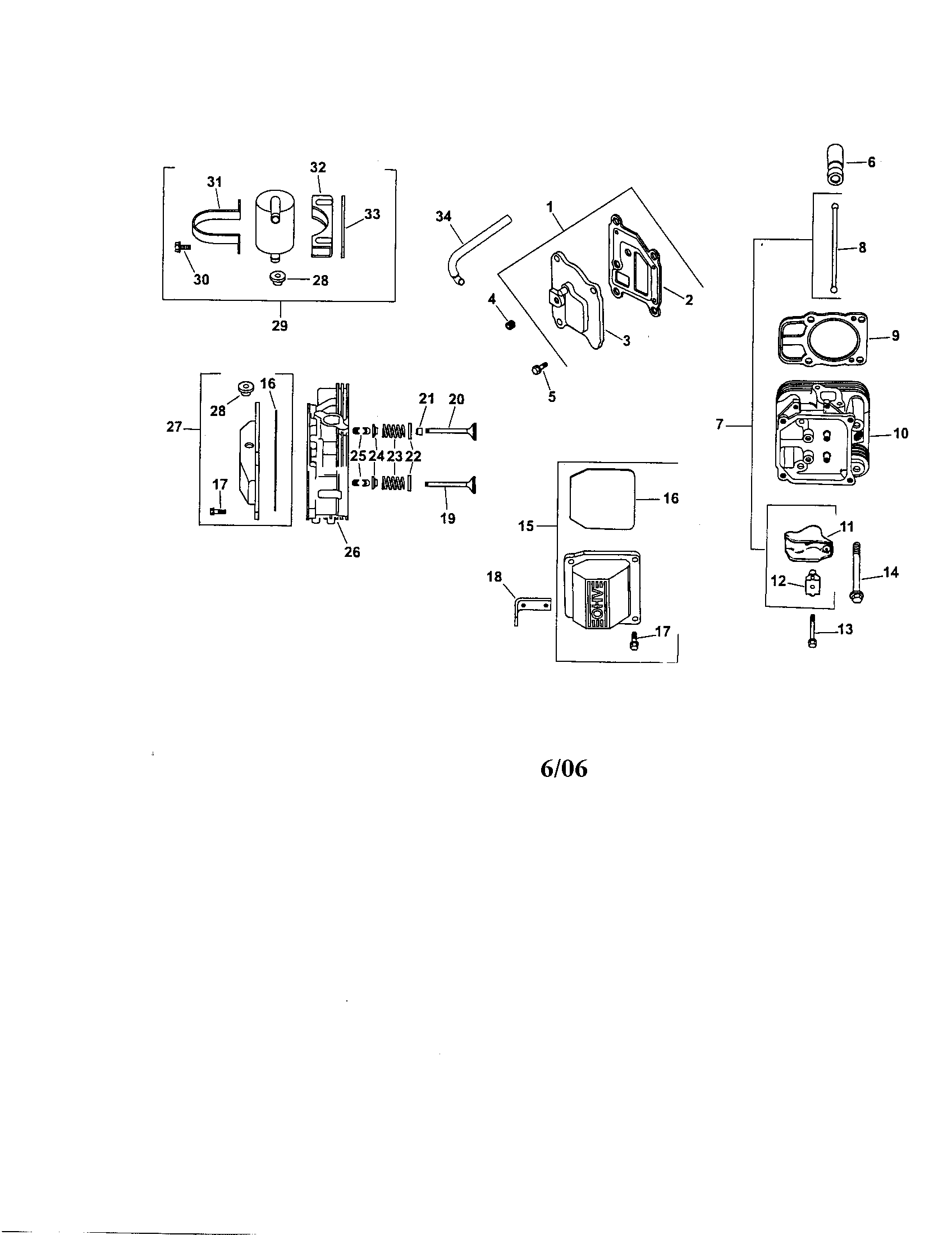 Cylinder head/valve/breather