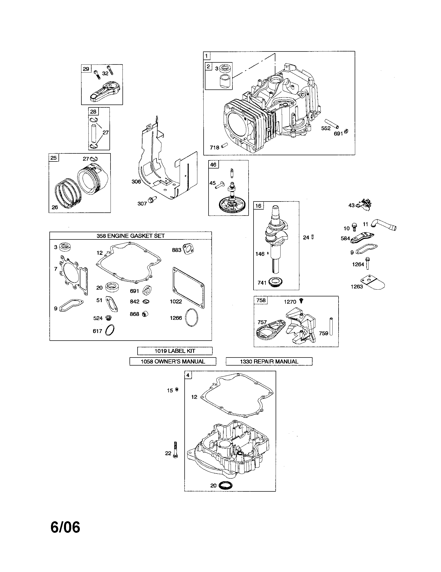 Cylinder/sump/crankshaft