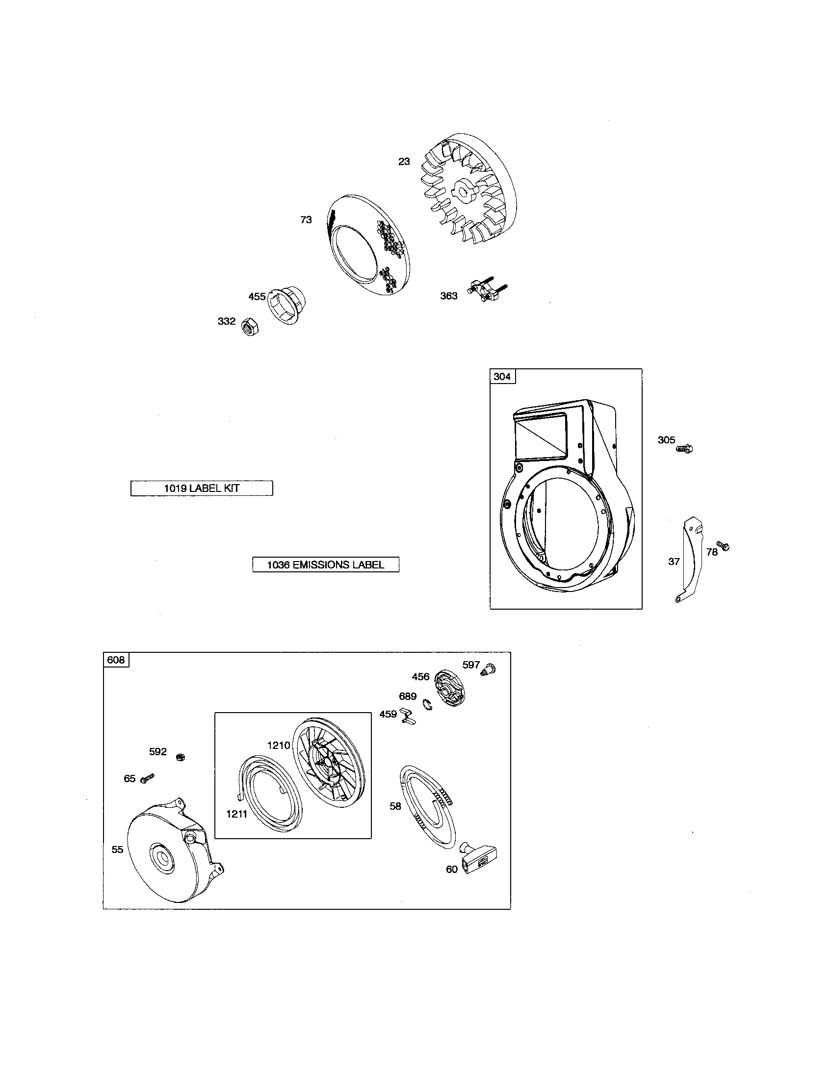 Blower housing/rewind starter