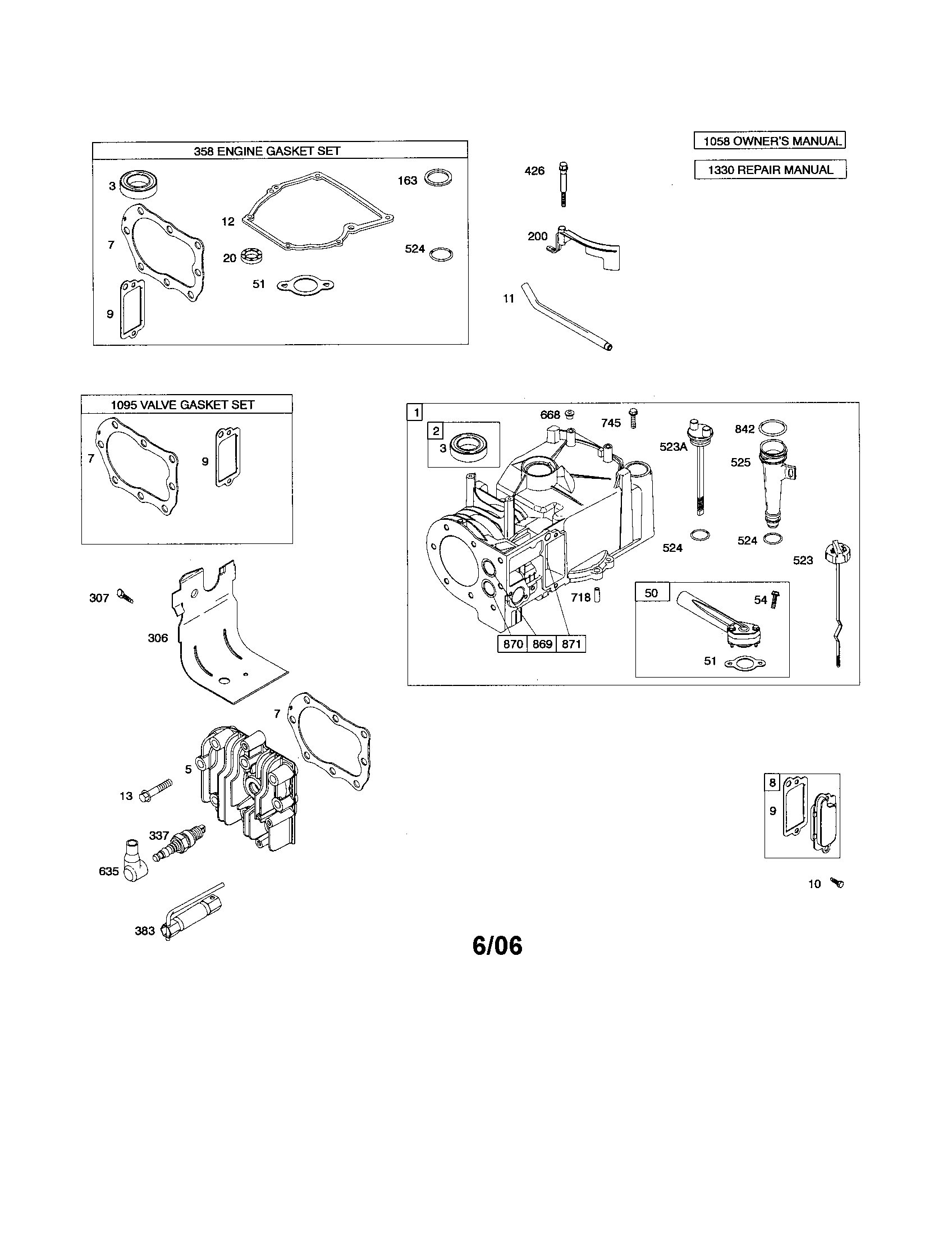 Cylinder/engine gasket set