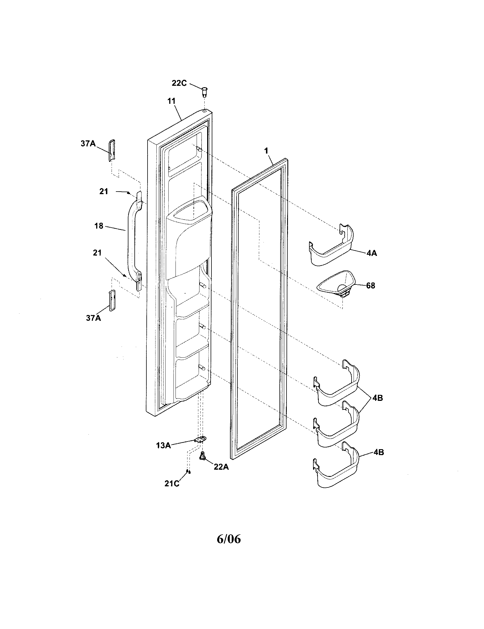 Freezer door