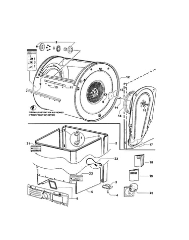 Cabinet/drum/inlet duct