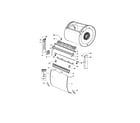 Fisher & Paykel DGGX2-96103A subdeck/drum door assembly diagram