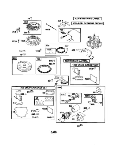 Starter motor/gasket set